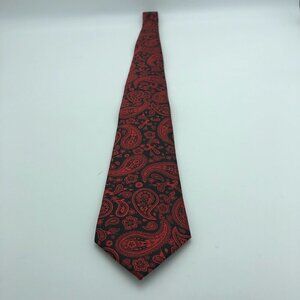 Popolo Black and Red Paisley Hand Made Tie